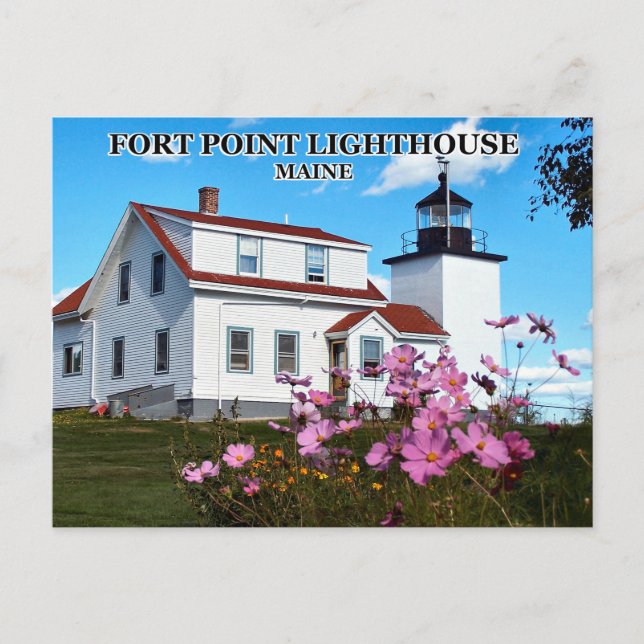Faro Fort Point, postal Maine (Anverso)