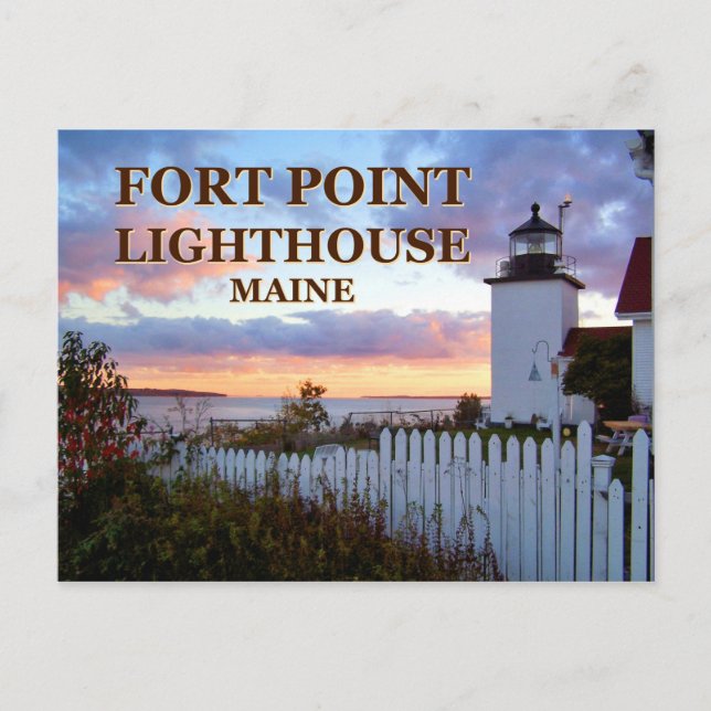 Faro Fort Point, postal Maine (Anverso)