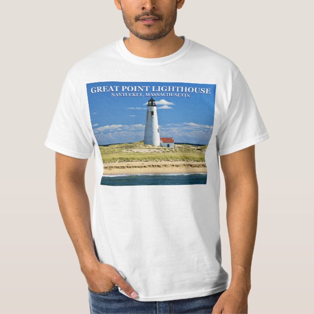 Faro Great Point, camiseta de MAMÁES Nantucket (Anverso)