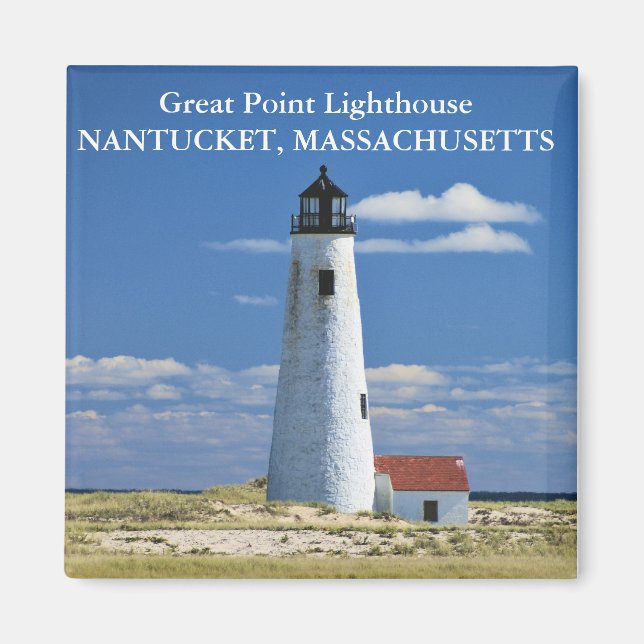 Faro Great Point, imán de MAMÁES Nantucket (Frente)