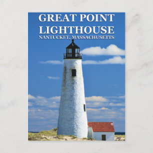 Faro Great Point, Nantucket, postal de MAMÁES