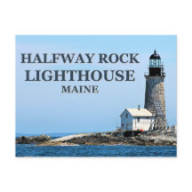 Faro Halfway Rock, Maine Tarjeta Postal