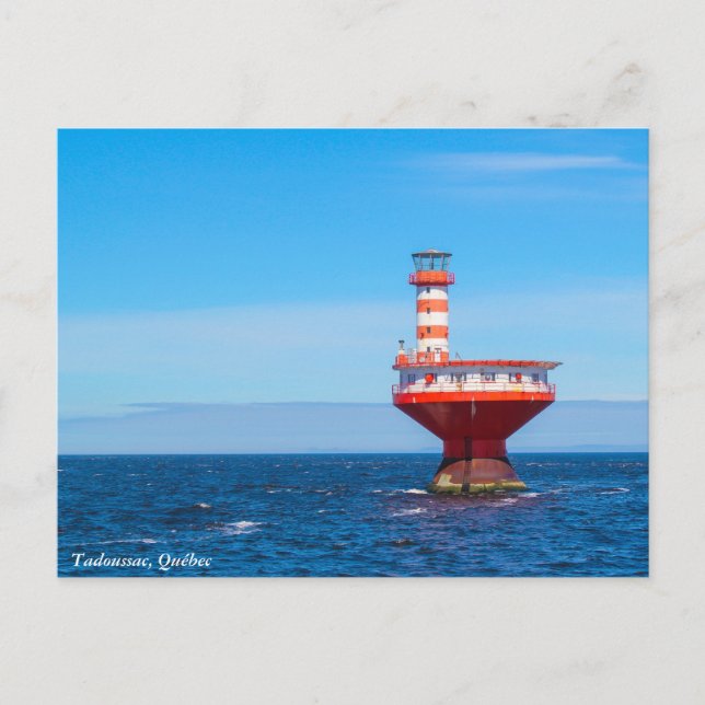 Faro marino Tadoussac, postal de Quebec (Anverso)