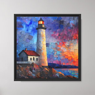 Faro Místico junto al Mar Arte del Cielo Nocturno