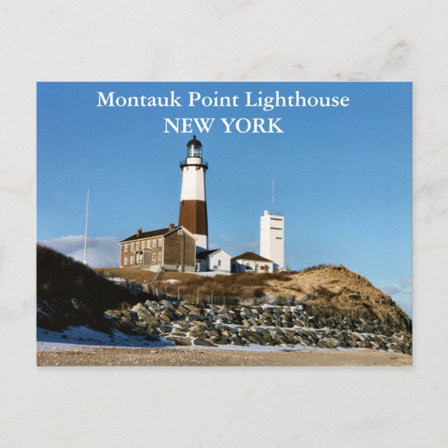 Faro Montauk Point, postal de Nueva York (Anverso)