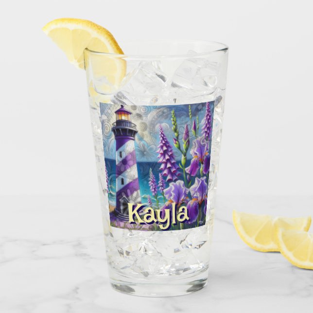 Faro morado con Foxglove e Iris personalizado (Anverso (hielo))