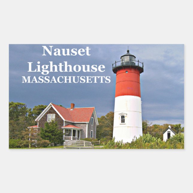 Faro Nauset, Cape Cod, Pegatina de Massachusetts (Anverso)