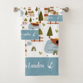 Faro Náutico y patrón de niños en barco