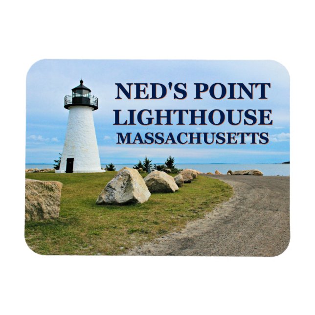 Faro Ned's Point, imán fotográfico de Massachusett (Horizontal)