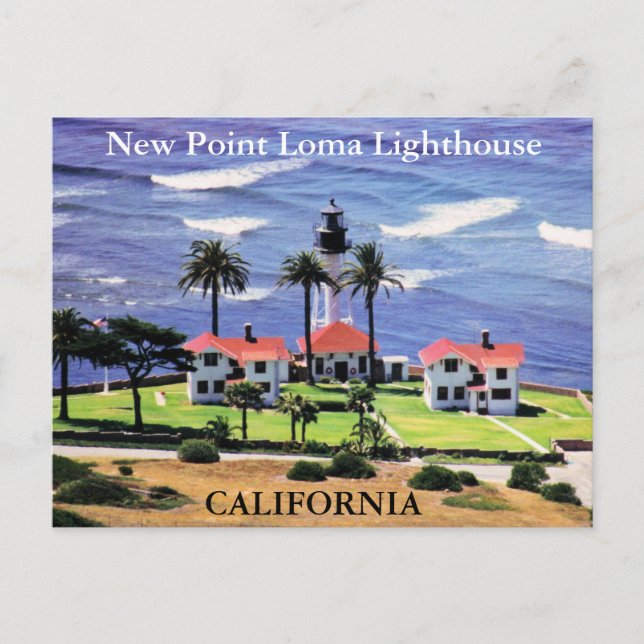 Faro New Point Loma, postal de California (Anverso)