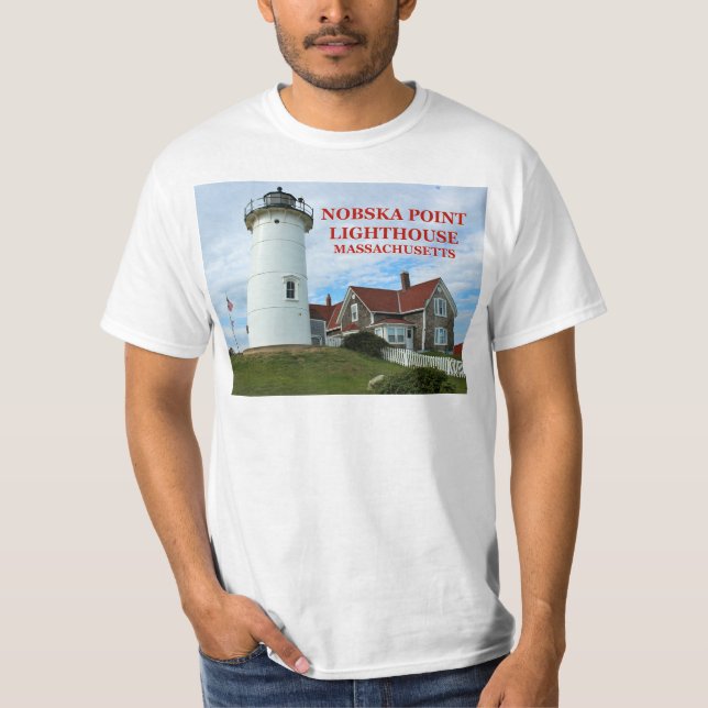 Faro Nobska Point, camiseta de Massachusetts (Anverso)