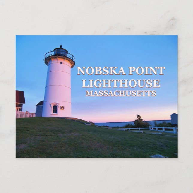 Faro Nobska Point, postal de Massachusetts (Anverso)