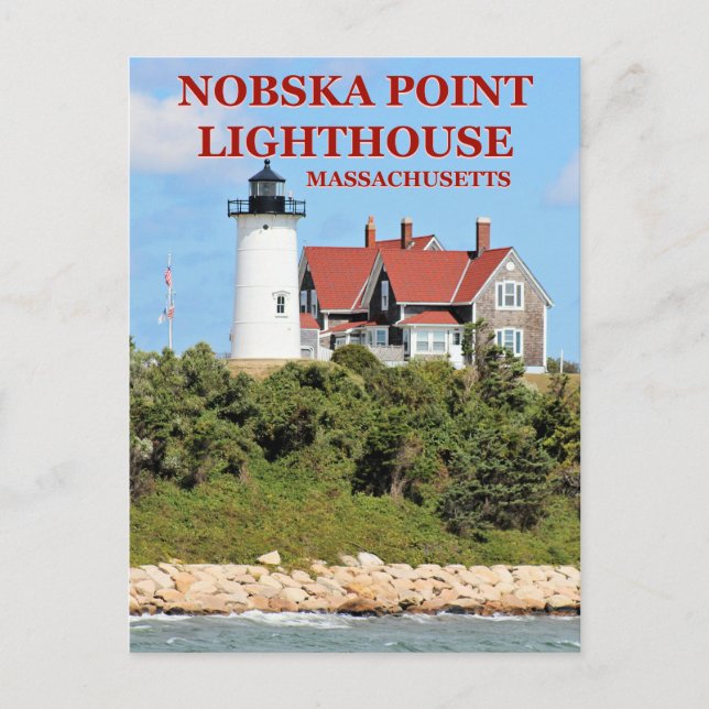 Faro Nobska Point, postal de Massachusetts (Anverso)