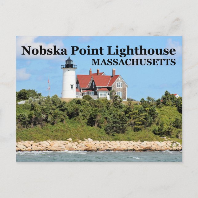Faro Nobska Point, postal de Massachusetts (Anverso)