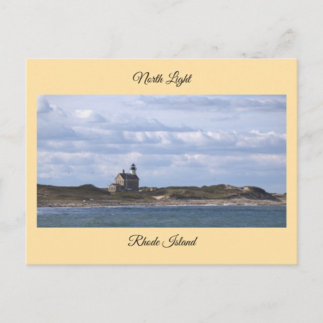 Faro North Light Rhode Island Tarjeta Postal (Anverso)