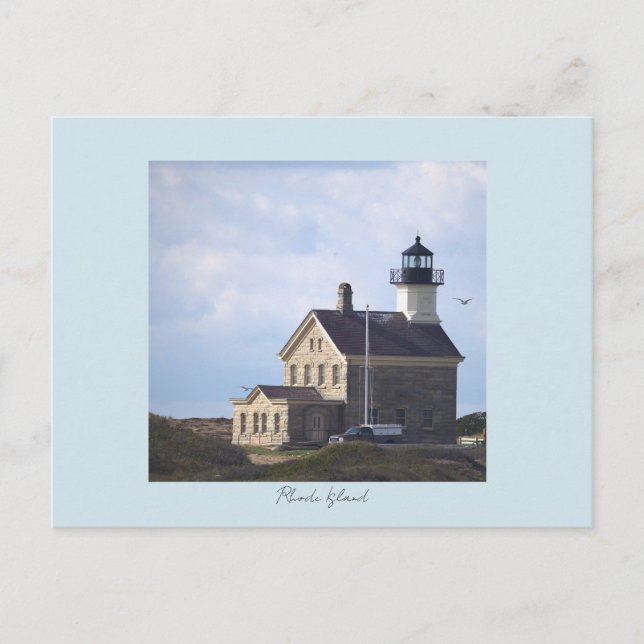 Faro North Light Rhode Island Tarjeta Postal  (Anverso)