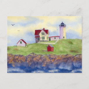 Faro Nubble York Maine Tarjeta Postal