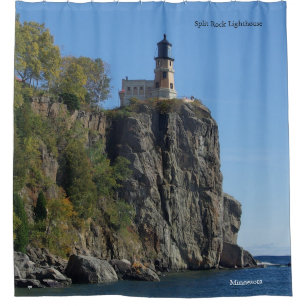 Faro partido de la roca de la cortina de ducha de
