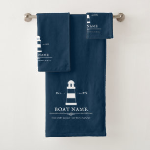 Faro Personalizado Nombre de barco Azul Náutico