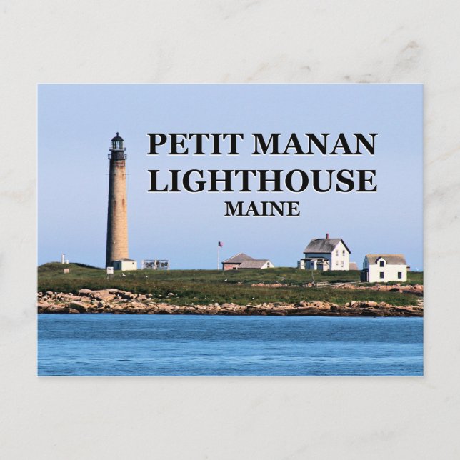 Faro Petit Manan, postal Maine (Anverso)