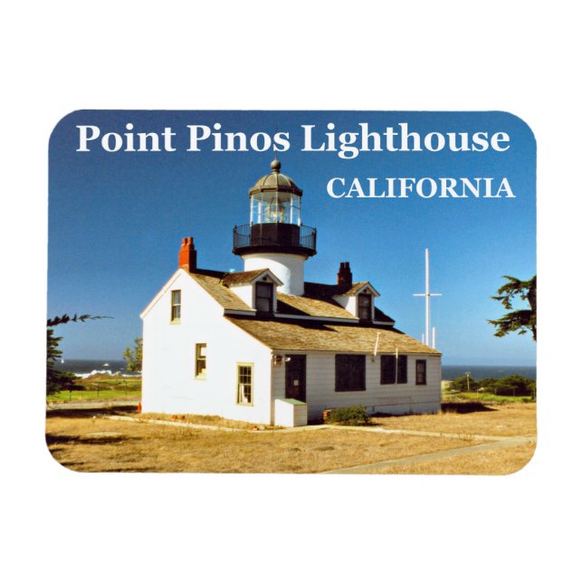 Faro Point Pinos, imán fotográfico de California (Horizontal)