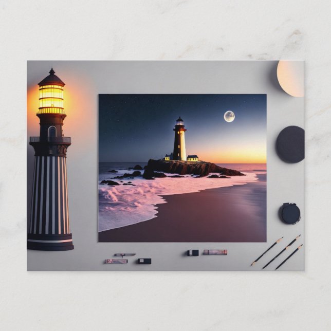 Faro, postal para el cruce de postales (Anverso)