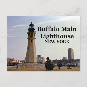Faro principal de búfalo, postal de Nueva York
