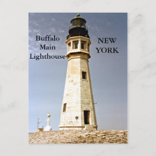 Faro principal de búfalo, postal de Nueva York