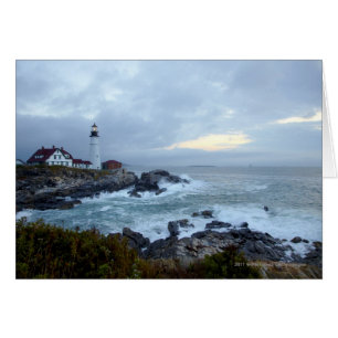 Faro principal de Portland en la salida del sol