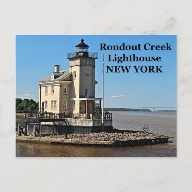 Faro Rondout Creek, postal de Nueva York (Anverso)