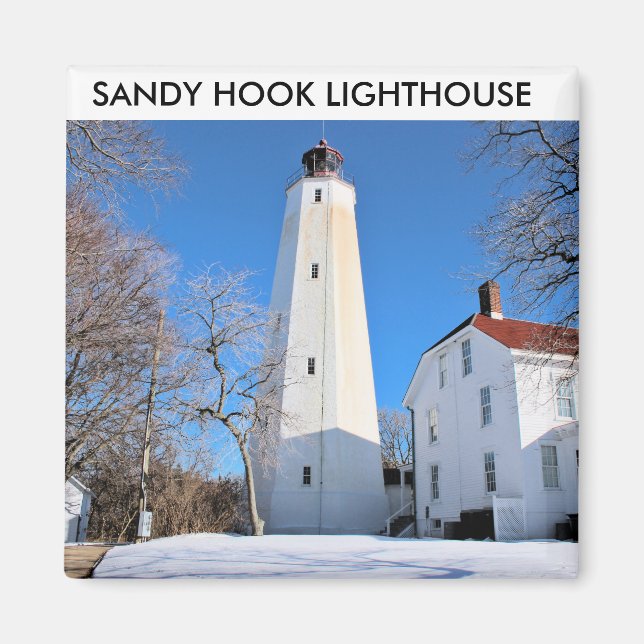 Faro Sandy Hook, imán de Nueva Jersey (Frente)