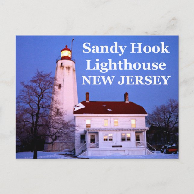 Faro Sandy Hook, postal de Nueva Jersey (Anverso)