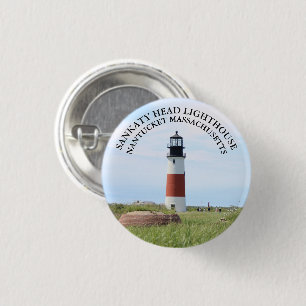 Faro Sankaty Head, botón Nantucket MAMÁES