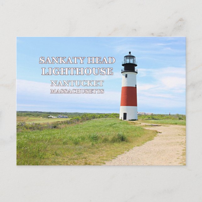 Faro Sankaty Head, Postal de MAMÁES Nantucket (Anverso)