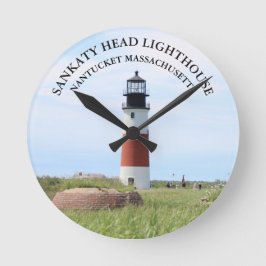 Faro Sankaty Head, reloj de pared de Nantucket MAM