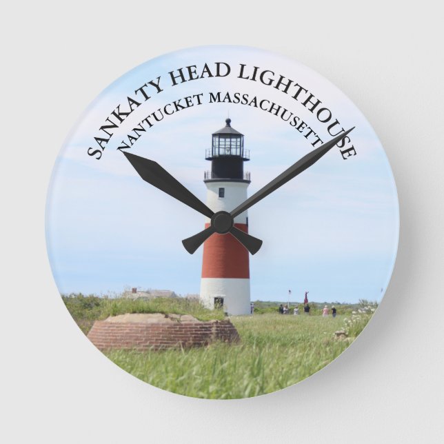 Faro Sankaty Head, reloj de pared de Nantucket MAM (Anverso)