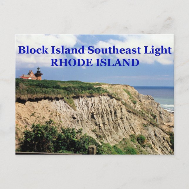 Faro Sudeste de Isla de Bloques, postal de RI (Anverso)