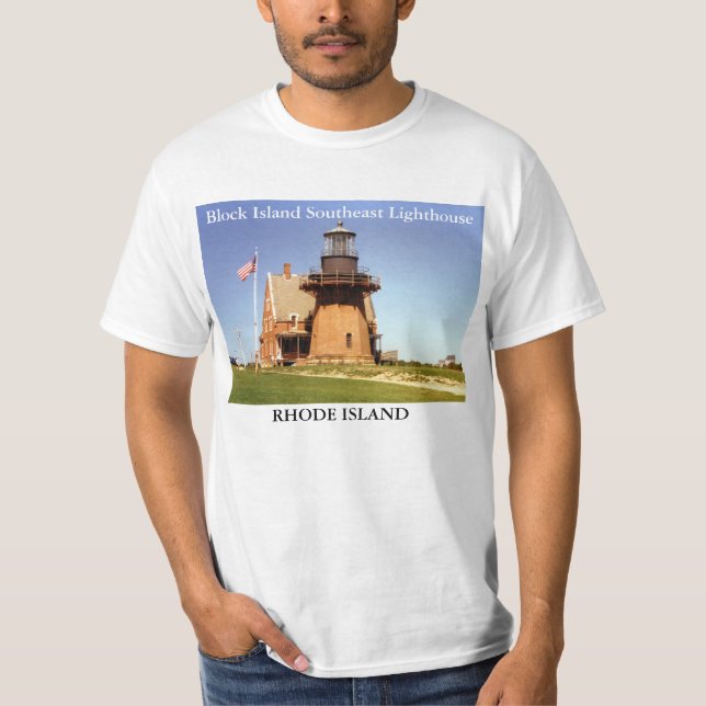 Faro suroriental del Block Island, camiseta de RI (Anverso)
