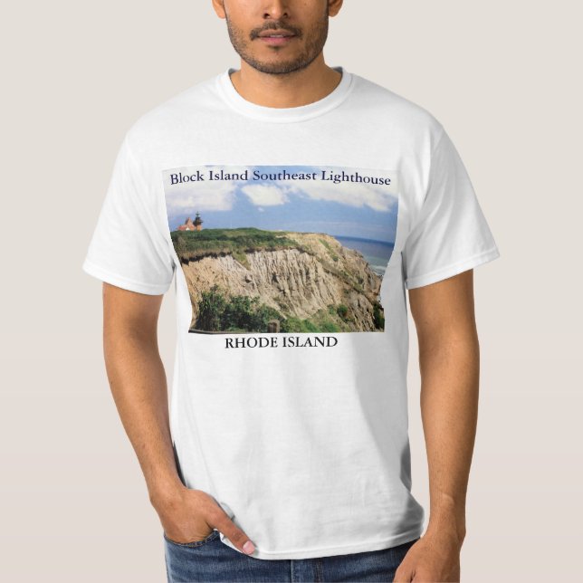 Faro suroriental del Block Island, camiseta de RI (Anverso)