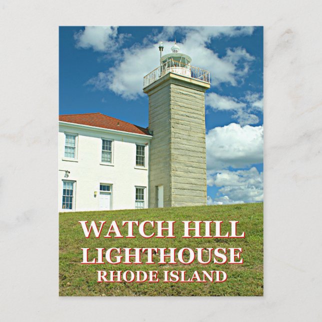 Faro Watch Hill, postal de Rhode Island (Anverso)