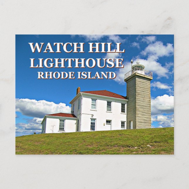 Faro Watch Hill, postal de Rhode Island (Anverso)
