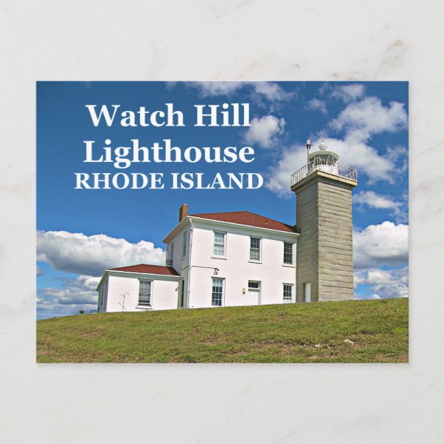 Faro Watch Hill, postal de Rhode Island (Anverso)