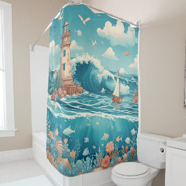 Faro y cortina de ducha Ocean Dreamscape
