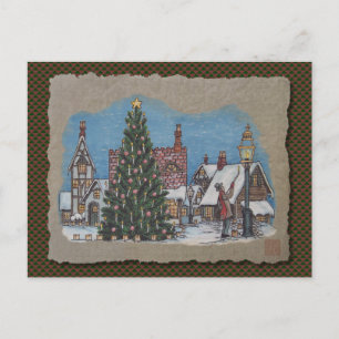 Farolero del pueblo del navidad