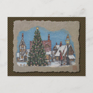 Farolero del pueblo del navidad