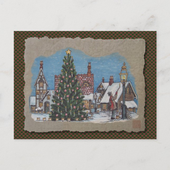 Farolero del pueblo del navidad (Anverso)
