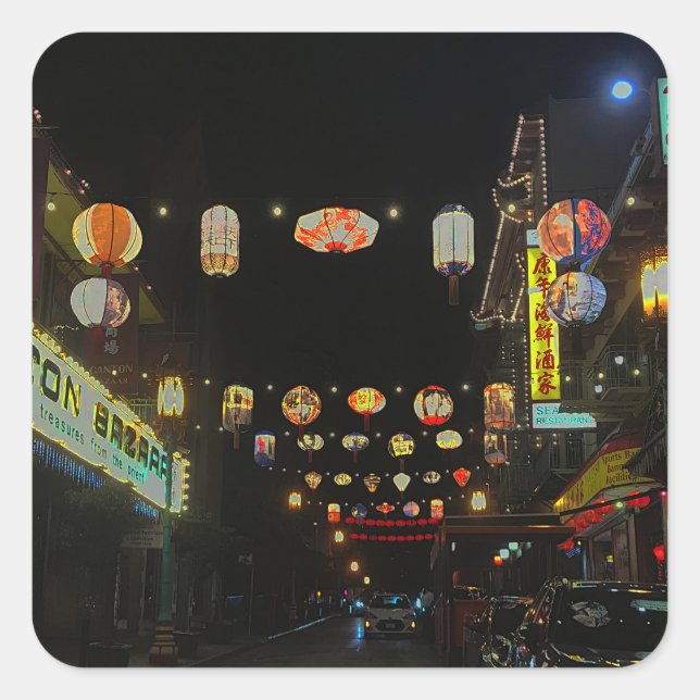 Faroles Chinatown de San Francisco #5 Pegatinas (Anverso)