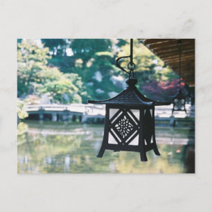 Faroles colgantes: jardín Sankei-en, Japón Tarjeta