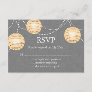 Faroles en el Burlap Gray RSVP