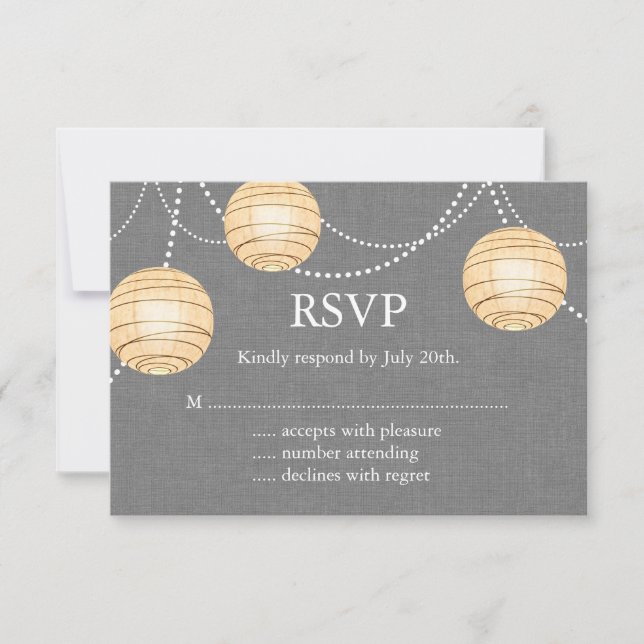 Faroles en el Burlap Gray RSVP (Anverso)